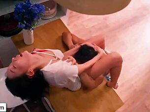 Jin-jo hints at wildly riding that massive cock with aggressive Korean flair