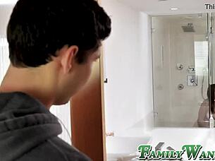 angel ryder gets caught using dildo in shower by stepbro but what happens next