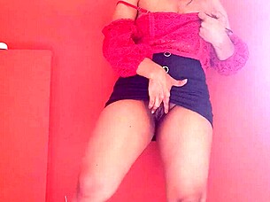 The exotic latina brunette performed an erotic dance, showing her big natural tits and wet pussy sensually