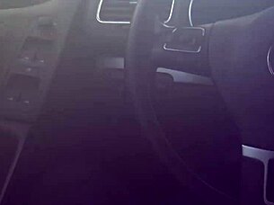 Hey busty French woman, why are you touching that cock in the car like that?