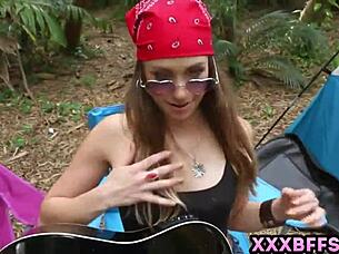 Outdoor Sex at Camping Site with Three Slutty Teens