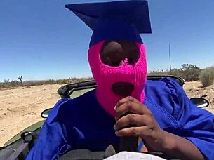 Ebony teen screams outdoors bent over big black cock