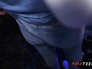 The 19-year-old married teen cheats on her older husband with a big cock blowjob at the wedding