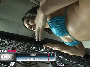 once again the battle bang ring welcomes sophie dee for intense anal gaping and group fucking in lingerie