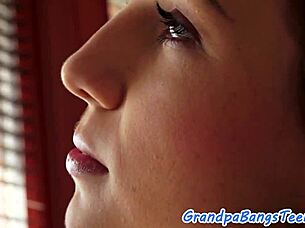 hey cutie, why not taste this old man's cum like a sweet teen slut in european blowjob action?