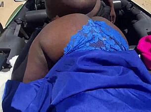 Ebony teen screams outdoors bent over big black cock