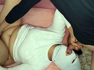 In a homemade scene, the Arab wife passionately blows her partner before intense fucking leads to a creampie. Her big ass shines in doggystyle action throughout the encounter.