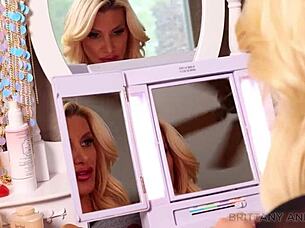 Gorgeous Blonde Brittany Andrews Rides Dildo In Wet Pussy Squirting Orgasm