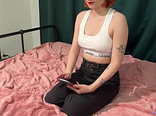 Couldnt pay back the loan so the girl worked off the debt with her skills in Russian dirty talks