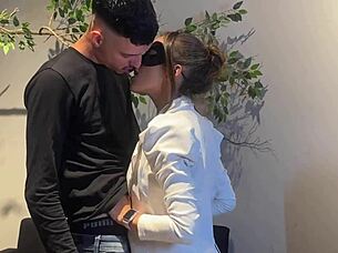 i uh feel so wet as this secretary fists and licks my tight pussy... oh god, choking on that deepthroat while kissing, it's intense!