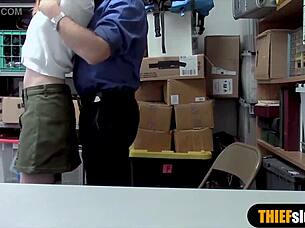 Oh man, this cute redhead teen 18+ got caught shoplifting and then punished hard!