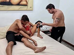 Behind Scenes Blonde Roleplay Double Penetration With Escobar And Jr Doidera