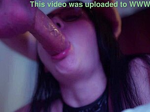 Perverted guy licks balls then ass to mouth fucks his girl with deepthroat rimjob and rough anal action