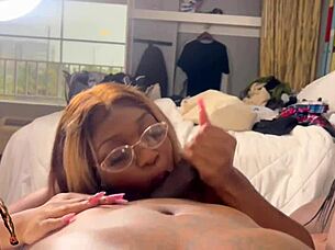 Two throat goat baddies ignite fierce passion in dick sucking contest with boyfriends judging every sloppy move