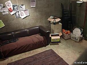 Huge tits milf bound and dp fucked by dominant lesbians with strap-ons in fetish play