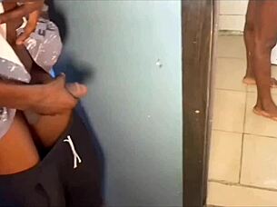 Curvy BBC Fucks Ebony Tattoo Babe Under Shower With Licking And Oiled Ass