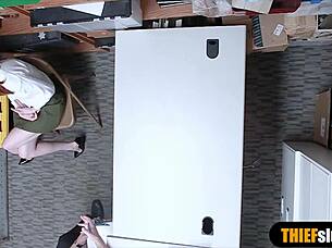 Oh man, this cute redhead teen 18+ got caught shoplifting and then punished hard!