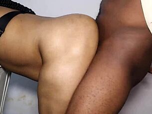 black ninja, rock that curvy ebony neighbor hard in the bathroom with huge cock and cum