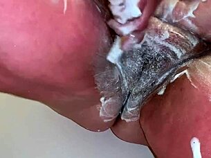 Sexy BBW Shows Off Shaving Her Legs, Pussy, and Ass in the Shower 🛁