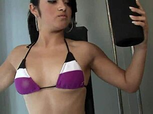 Two athletic teen 18+ ebony girls get fucked hard by their fitness instructor with big black cock in gym session