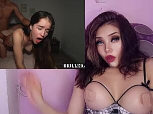 inexperienced cutie with tight pussy gets fucked mercilessly until creampie!