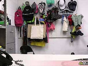 Blonde housewife caught stealing! Now she's getting fucked hard by the mall cop on cctv.