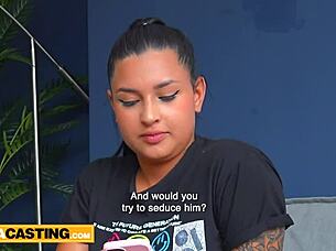 Amateur big ass Latina gets rimjob and pussy pounding at casting POV