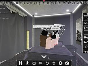 White individual got involved with a large item in Roblox game