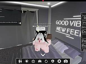 White individual got involved with a large item in Roblox game