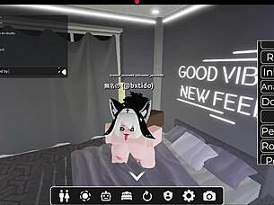 White individual got involved with a large item in Roblox game