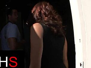 Whoa, check out this gorgeous brunette with big tits riding a huge cock outdoors until he cums 😍🔥