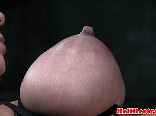 What happens when a bound BDSM sub gets her ass penetrated by a vibrating sex machine in intense maledom play?