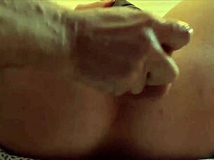 amateur milf neighbor uses anal dildo in corset on bed leading to squirting close up