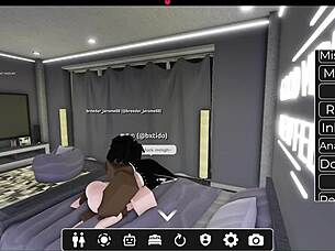 White individual got involved with a large item in Roblox game