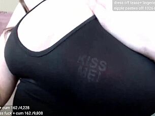 hey, watch my little black dress tease with nipple pasties, showing off big tits and ass on webcam...