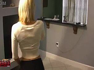 blonde milf dances seductively but then surprises with intense blowjob and pussy licking action