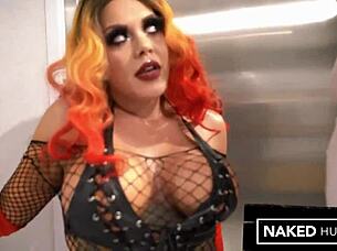 thick ebony redhead ms redx takes on monster cock in wild fuck