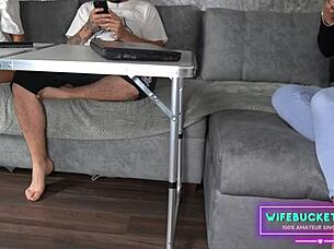 Hey, watch this naughty wife with her friend!