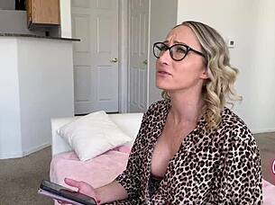 Did you miss your flight home? Now bend over for this horny milf's big tits cowgirl ride and creampie!