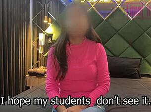 peruvian teacher offers her ass for intense anal action in the classroom