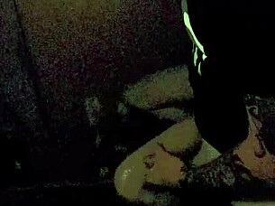 Beautiful blonde wife with big tits gives cute blowjob.