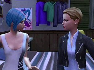 spoiled blonde dominates emo girl with strap-on in sims 4 animation