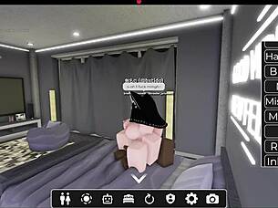 White individual got involved with a large item in Roblox game