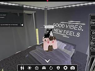 White individual got involved with a large item in Roblox game