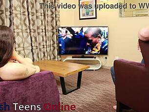 i love giving my older british boyfriend a slippery oily handjob on our cozy couch