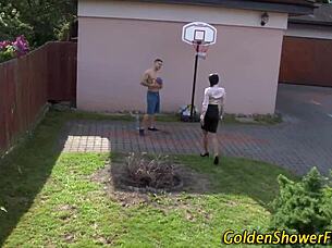 Golden Shower Babe Sucking And Getting Facial In High Definition Fetish Action