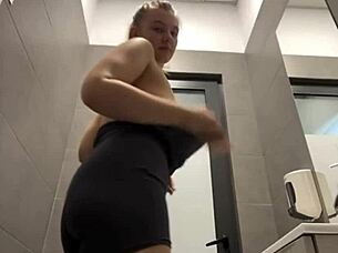 Squirting In The Changing Room With Horny Amateur 18-Year-Old Big Tits Teen Masturbating To Orgasm