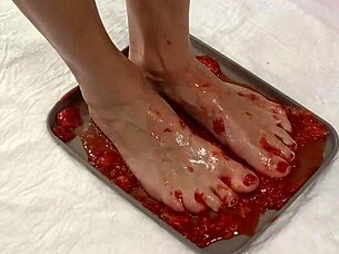 Peeing on Strawberries and Crushing Them with Beautiful Feet