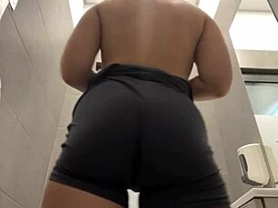 Squirting In The Changing Room With Horny Amateur 18-Year-Old Big Tits Teen Masturbating To Orgasm