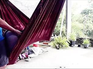 Sex in the backyard with married blonde 😈🌳